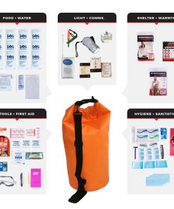 1 Person Essential Survival Kit, Dry Bag