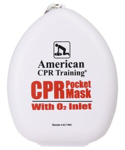 American CPR Pocket Mask, Plastic Case, Adult/Child/Infant with O2 Inlet
